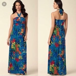Soma Keyhole Halter Hawaiian Maxi Dress